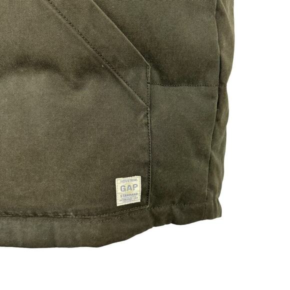Gap Down Filled Puffer Vest Canvas Cotton Shell Nylon Lining Green Men’s Size XS - Picture 4 of 14